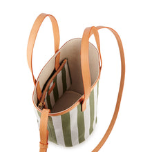 Load image into Gallery viewer, Canvas Mini Circle Bucket Bag - Olive/White
