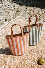 Load image into Gallery viewer, Canvas Mini Circle Bucket Bag - Orange/White
