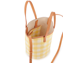 Load image into Gallery viewer, Canvas Mini Circle Bucket Bag - Sun/White
