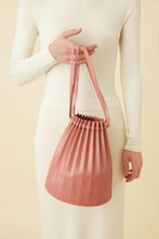 Load image into Gallery viewer, Lamb Pleated Bucket Bag - Blush
